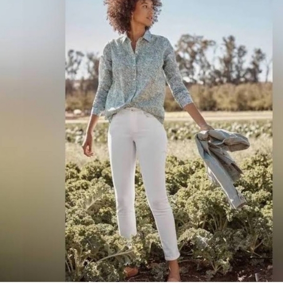 J.JILL Denim Authentic Fit Slim Ankle White Jeans Size 16 - Picture 1 of 13